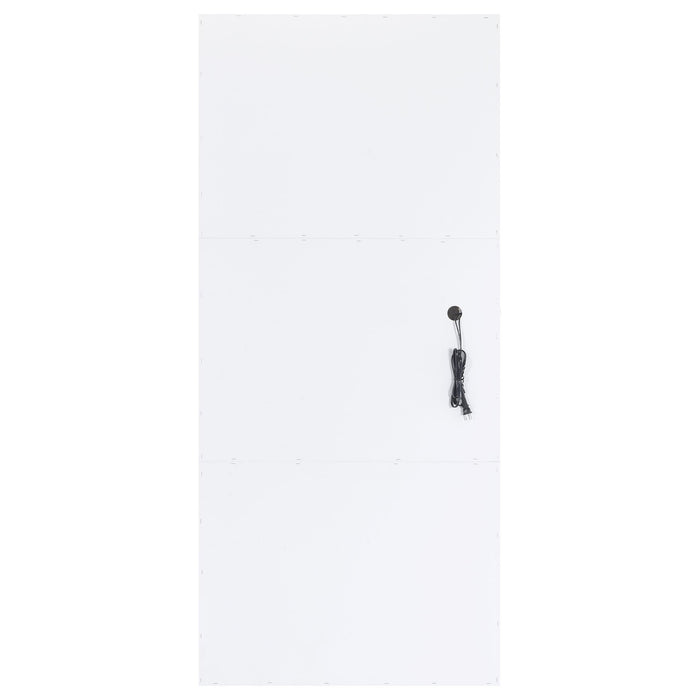 Zayan 32 x 71 Inch Floor Mirror LED Lighting White Gloss - All Brands Furniture (NJ)