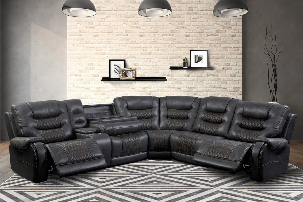 Parker Living Outlaw - Stallion 6 Piece Modular Power Reclining Sectional with Drop Down Table