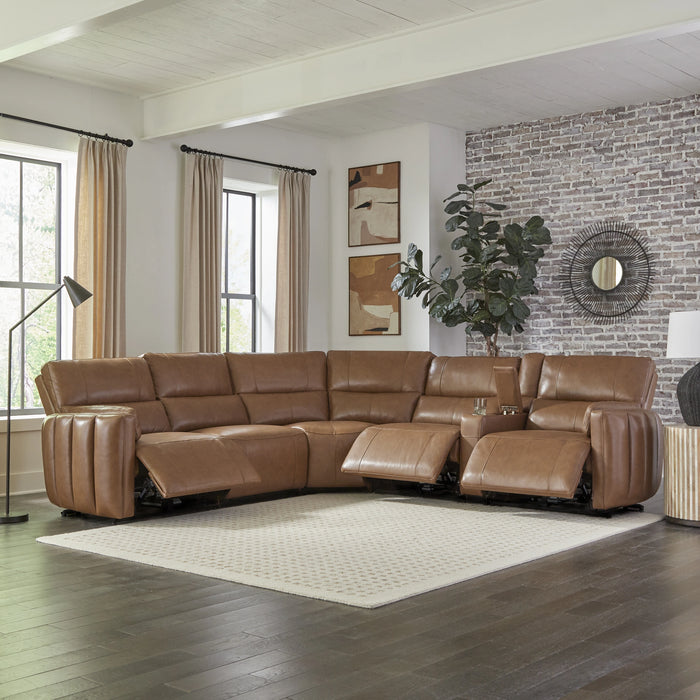 Parker Living Modesto 6 Piece Modular Power Reclining Sectional with Power Adjustable Headrests