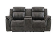 U8517 Grey Reclining Sofa/Console Reclining Loveseat