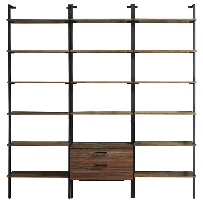 Owens 3-piece 96-inch Wall Mounted Bookshelf Set Walnut - All Brands Furniture (NJ)
