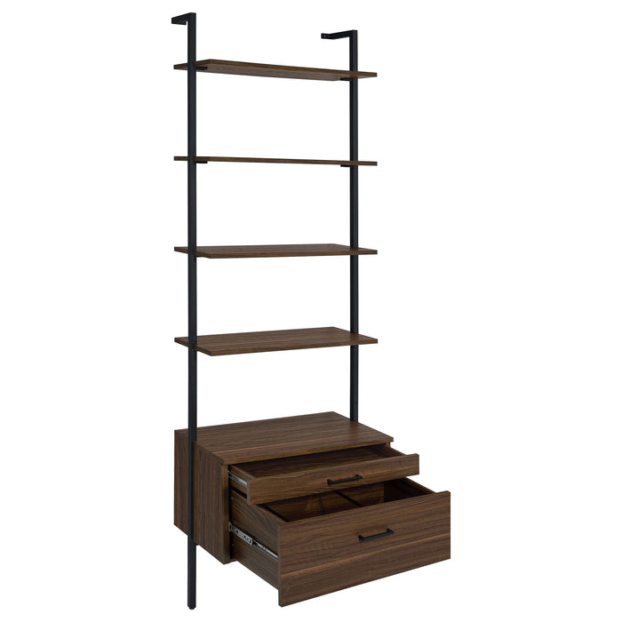 Owens 3-piece 96-inch Wall Mounted Bookshelf Set Walnut - All Brands Furniture (NJ)