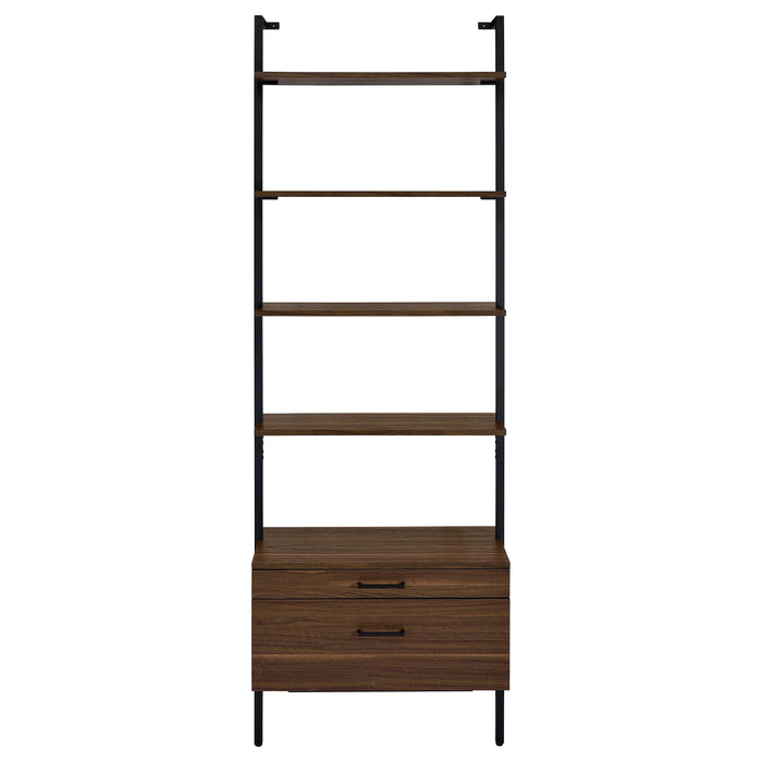 Owens 96-inch 4-shelf Storage Wall Bookshelf Walnut - All Brands Furniture (NJ)