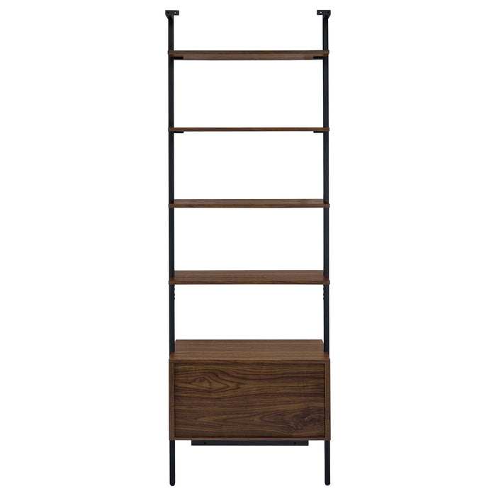 Owens 96-inch 4-shelf Storage Wall Bookshelf Walnut - All Brands Furniture (NJ)