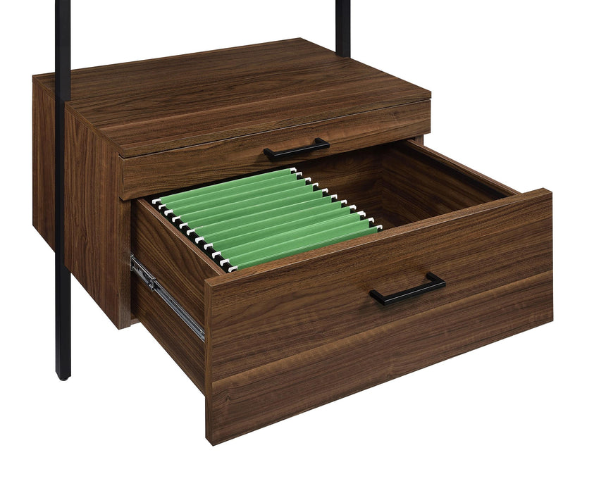 Owens 96-inch 4-shelf Storage Wall Bookshelf Walnut - All Brands Furniture (NJ)