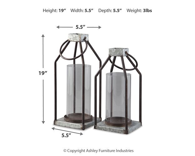 Diedrick Lantern (Set of 2) - All Brands Furniture (NJ)