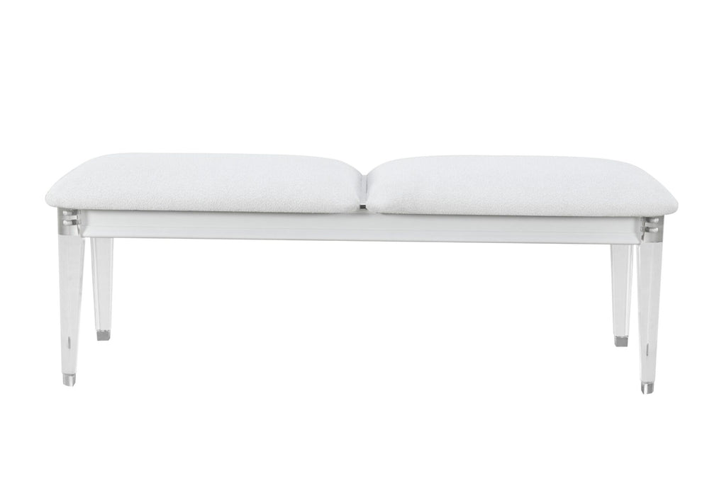 Apollo Grey Bench With Acrylic Legs - All Brands Furniture (NJ)