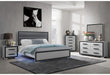 Amelia Grey-Black Bed With LED Dresser-Mirror And Nightstand - All Brands Furniture (NJ)