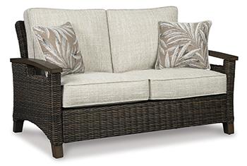 Paradise Trail Outdoor Loveseat, Lounge Chairs and Fire Pit Table - All Brands Furniture (NJ)
