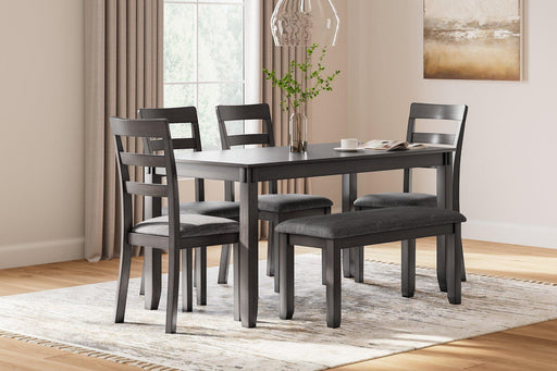 Bridson Dining Table and Chairs with Bench (Set of 6) - All Brands Furniture (NJ)