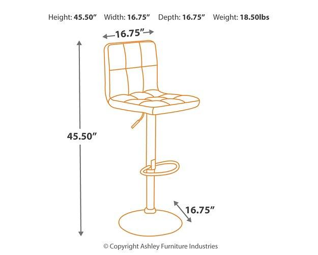 Bellatier Adjustable Height Bar Stool - All Brands Furniture (NJ)