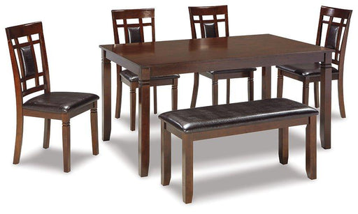 Bennox Dining Table and Chairs with Bench (Set of 6) - All Brands Furniture (NJ)
