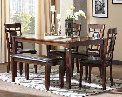 Bennox Dining Table and Chairs with Bench (Set of 6) - All Brands Furniture (NJ)