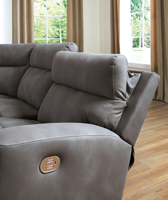 Next-Gen DuraPella Power Reclining Sectional Loveseat with Console - All Brands Furniture (NJ)