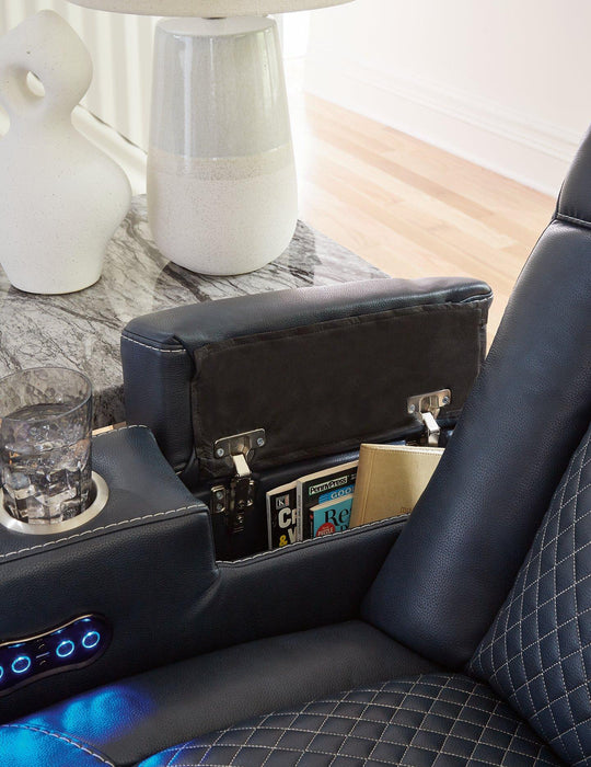 Fyne-Dyme Power Reclining Loveseat with Console - All Brands Furniture (NJ)