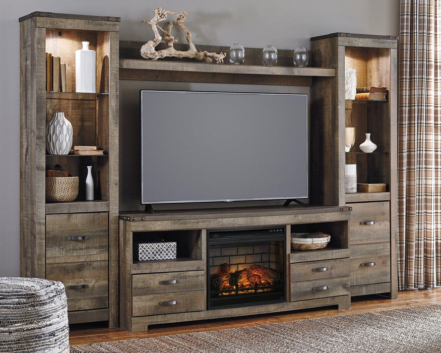 Trinell 4-Piece Entertainment Center with Electric Fireplace