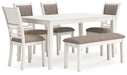 Erinberg Dining Table and 4 Chairs and Bench (Set of 6) - All Brands Furniture (NJ)