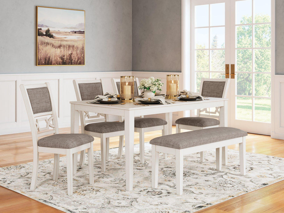 Erinberg Dining Table and 4 Chairs and Bench (Set of 6) - All Brands Furniture (NJ)