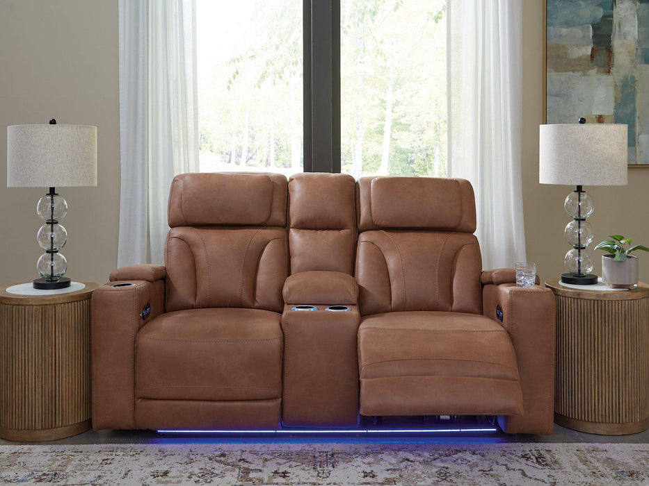 Clean-Slate Power Reclining Loveseat with Console - All Brands Furniture (NJ)