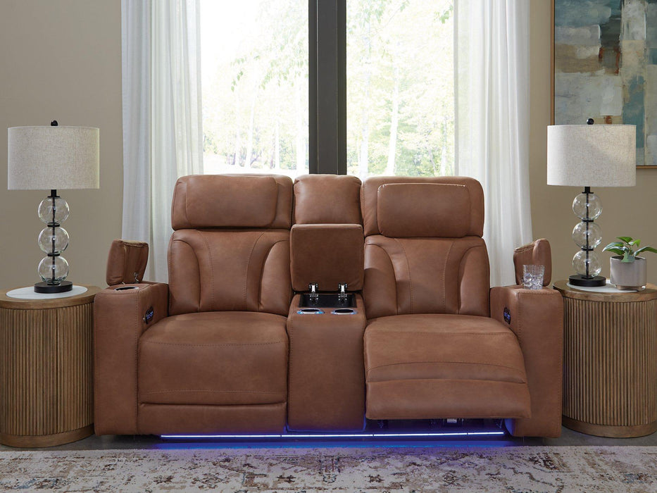 Clean-Slate Power Reclining Loveseat with Console - All Brands Furniture (NJ)