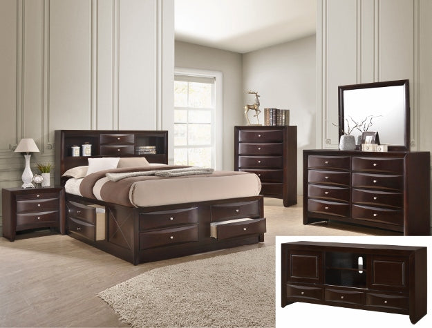 EMILY Q CAPTAINS BED HB/FB D.CHERRY - All Brands Furniture (NJ)