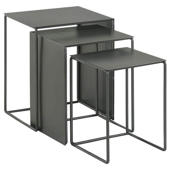 Imez 3-piece Rectangular Metal Nesting Table Grey - All Brands Furniture (NJ)