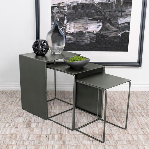 Imez 3-piece Rectangular Metal Nesting Table Grey - All Brands Furniture (NJ)