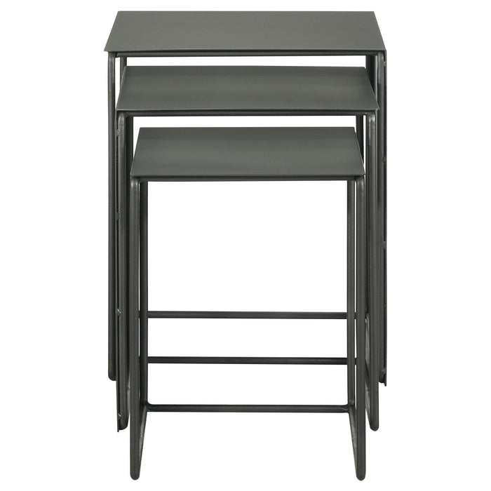 Imez 3-piece Rectangular Metal Nesting Table Grey - All Brands Furniture (NJ)