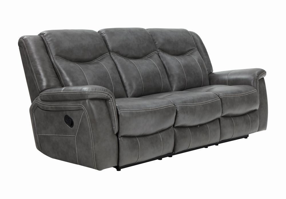 Conrad Upholstered Motion Sofa Cool Grey - All Brands Furniture (NJ)