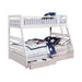 Ashton Twin Over Full 2-drawer Bunk Bed Cappuccino, White, Navy, Honey, & Brown - All Brands Furniture (NJ)