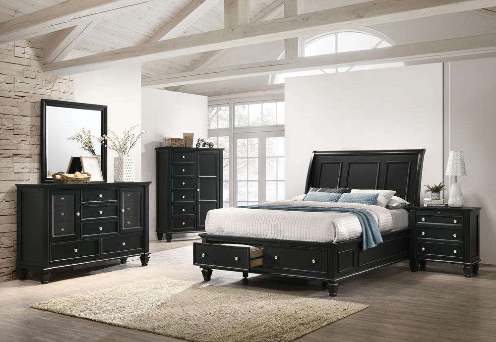 Sandy Beach Storage 4-Piece Eastern King Bedroom Set with Sleigh Headboard - All Brands Furniture (NJ)