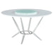 Abby Round Dining Table with Lazy Susan White and Chrome - All Brands Furniture (NJ)