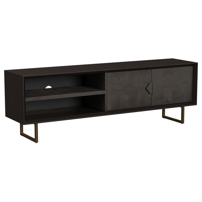 Marsden 2-door Wood 70" TV Stand Charcoal Black - All Brands Furniture (NJ)