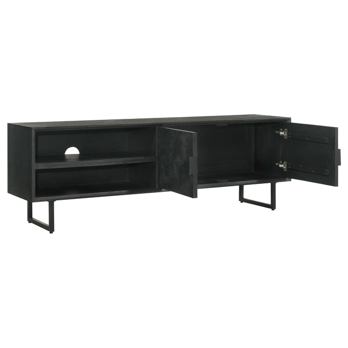 Marsden 2-door Wood 70" TV Stand Charcoal Black - All Brands Furniture (NJ)