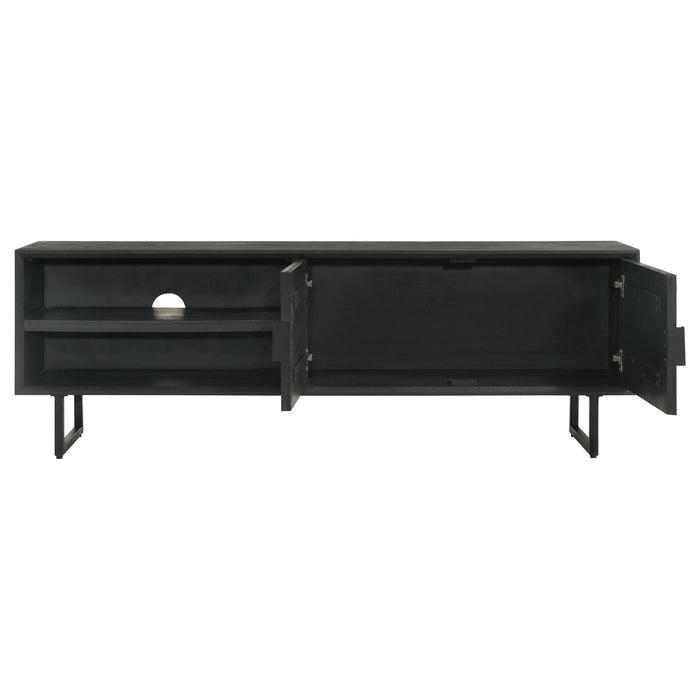 Marsden 2-door Wood 70" TV Stand Charcoal Black - All Brands Furniture (NJ)