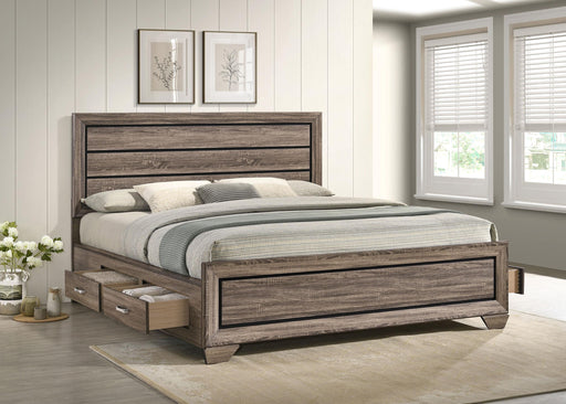 Kauffman California King, Eastren King & Queen Storage Bed Washed Taupe - All Brands Furniture (NJ)