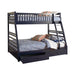 Ashton Twin Over Full 2-drawer Bunk Bed Cappuccino, White, Navy, Honey, & Brown - All Brands Furniture (NJ)