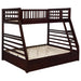 Ashton Twin Over Full 2-drawer Bunk Bed Cappuccino, White, Navy, Honey, & Brown - All Brands Furniture (NJ)