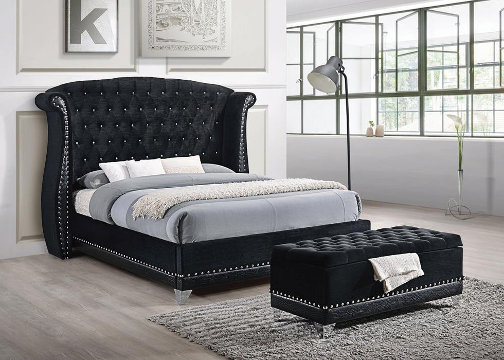 Barzini Tufted Upholstered Bed Black - All Brands Furniture (NJ)