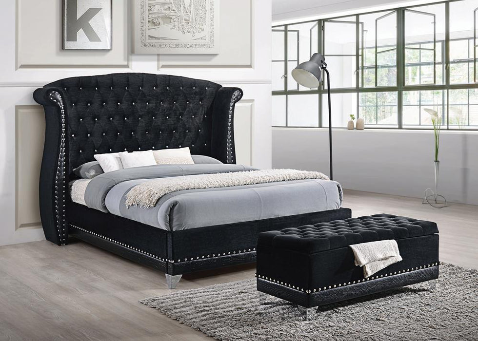Barzini Tufted Upholstered Bed Black - All Brands Furniture (NJ)