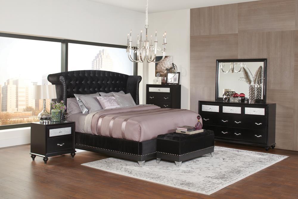 Barzini Tufted Upholstered Bed Black - All Brands Furniture (NJ)