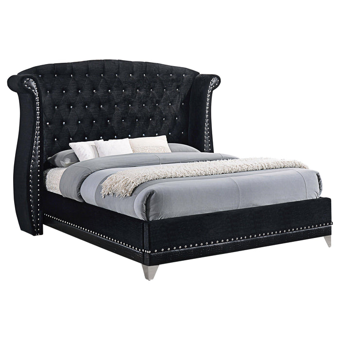 Barzini Tufted Upholstered Bed Black - All Brands Furniture (NJ)