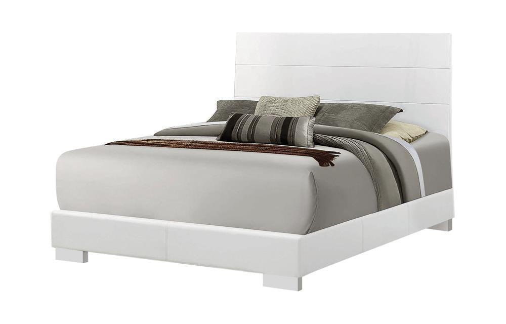 Felicity Panel Bed Glossy White - All Brands Furniture (NJ)