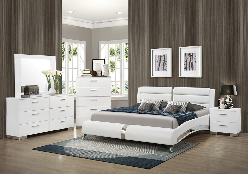 Jeremaine Upholstered Bed White - All Brands Furniture (NJ)