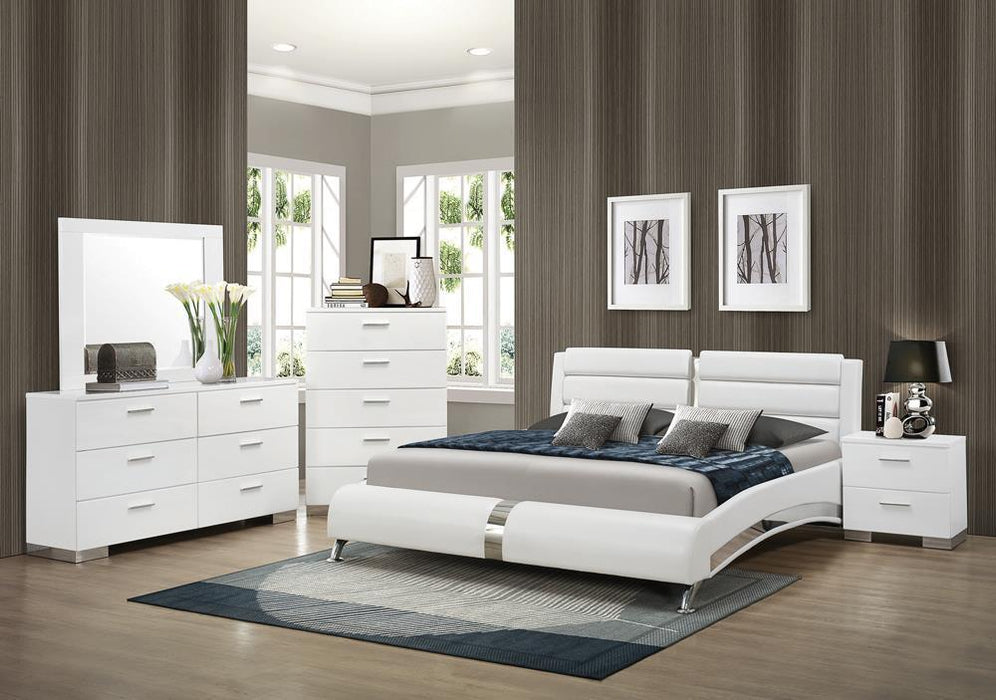 Jeremaine Upholstered Bed White - All Brands Furniture (NJ)