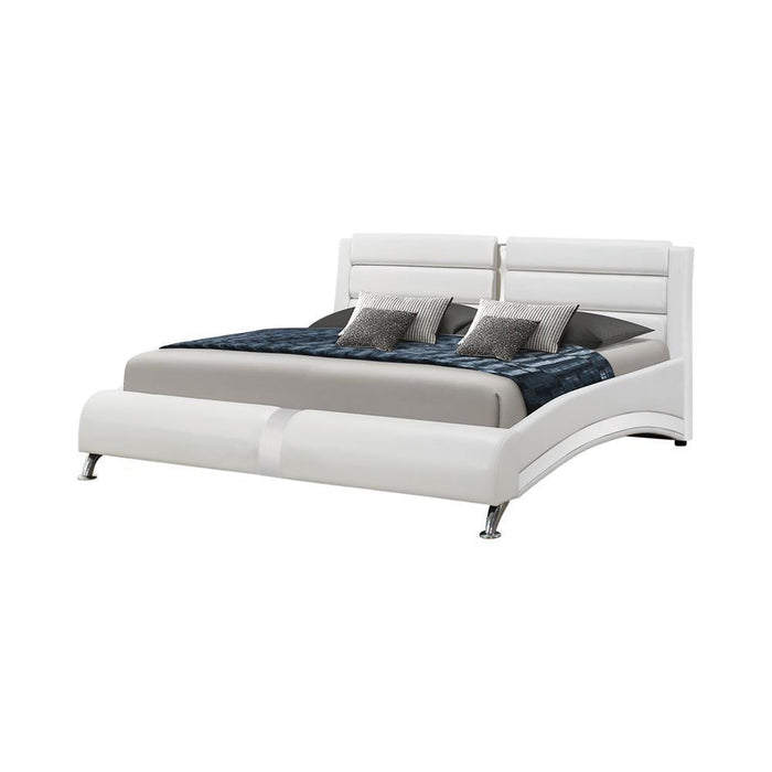 Jeremaine Upholstered Bed White - All Brands Furniture (NJ)