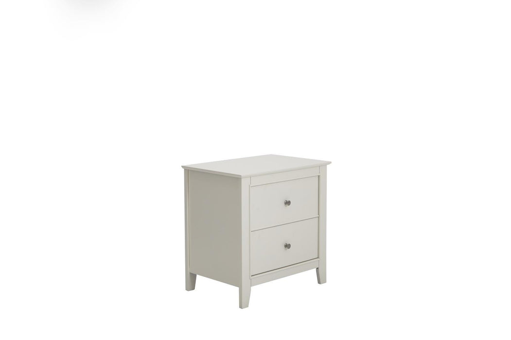 Selena Contemporary White Two-Drawer Nightstand