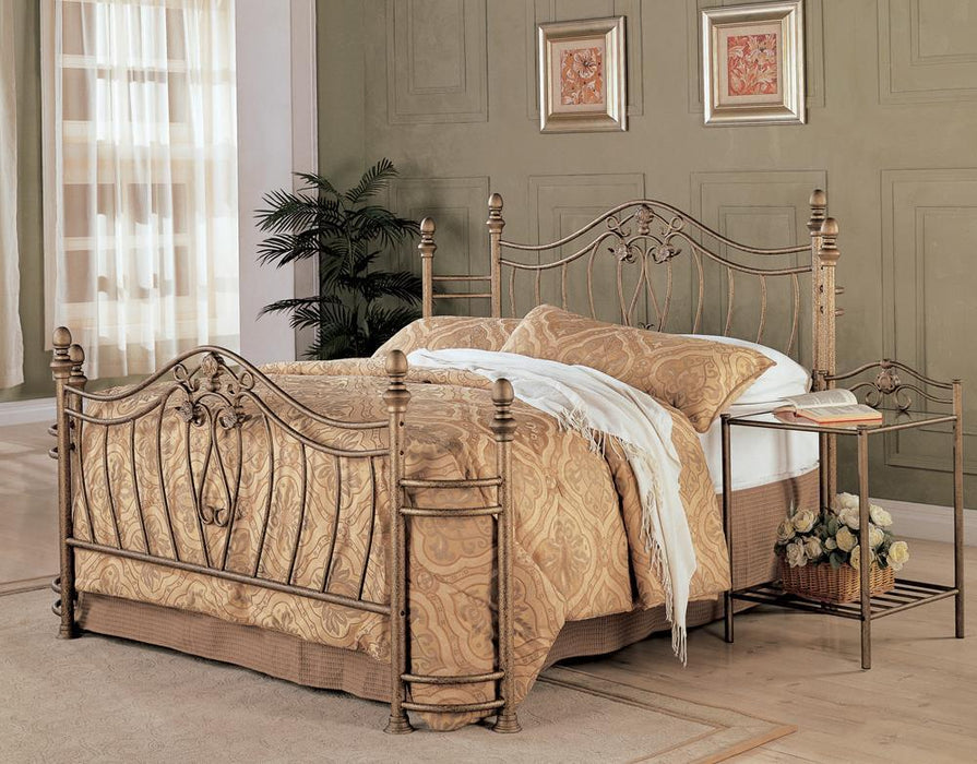 Sydney Eastern King & Queen Bed Antique Brushed Gold - All Brands Furniture (NJ)