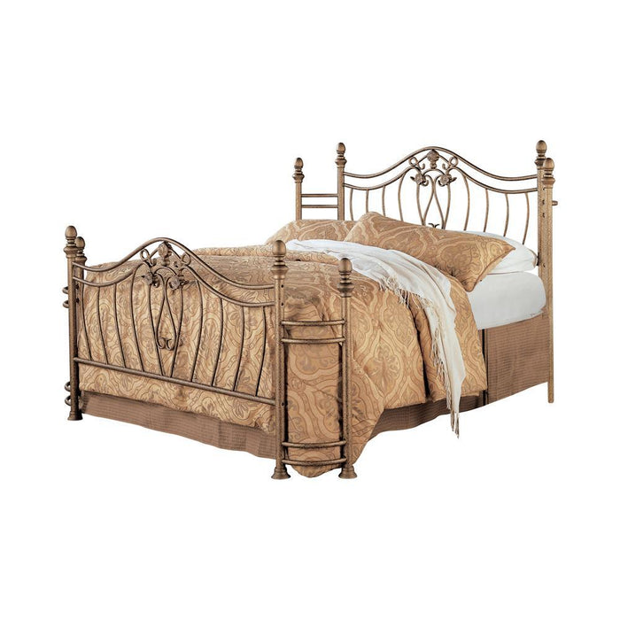 Sydney Eastern King & Queen Bed Antique Brushed Gold - All Brands Furniture (NJ)