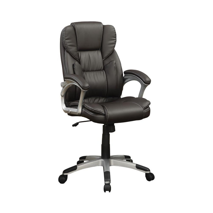 Kaffir Adjustable Height Office Chair Dark Brown and Silver